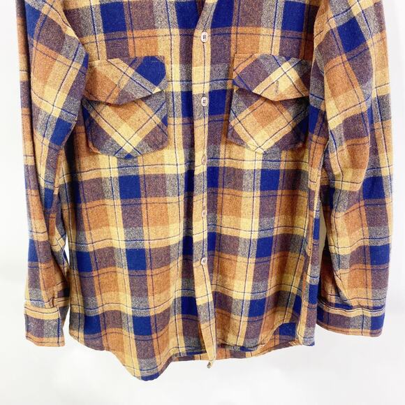 90s CAREER CLUB Vintage Plaid Flannel Shirt Dutton Up - Picture 10 of 12